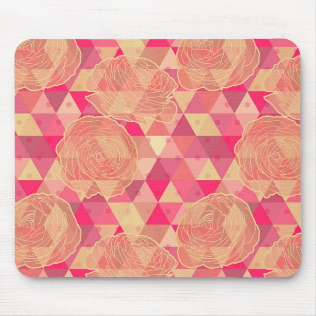 Geometrisches Muster der Blume Mousepad (Vorne)