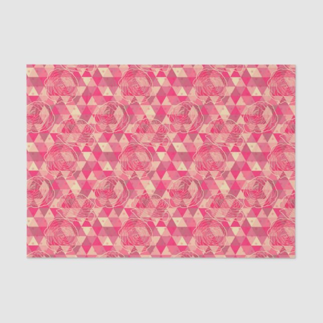 Geometrisches Muster der Blume Seidenpapier (Vorderseite)