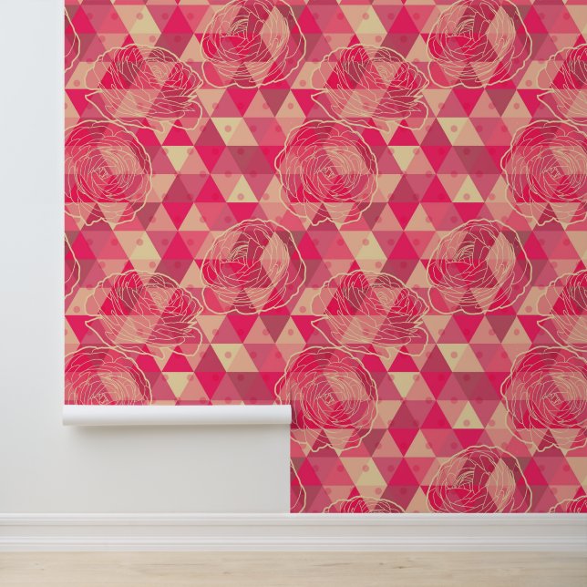 geometrisches Muster der Blume Tapete (Anwendung)