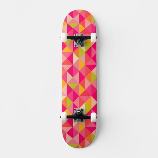 Geometrisches Muster der Dreiecke Skateboard (Vorderseite)