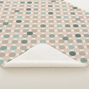 Geometrisches Muster der grünen und rosa Polka-Pun Sherpadecke