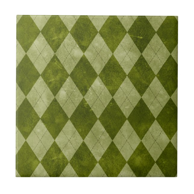 Geometrisches Muster der klassischen Mossy Green R Fliese (Vorderseite)