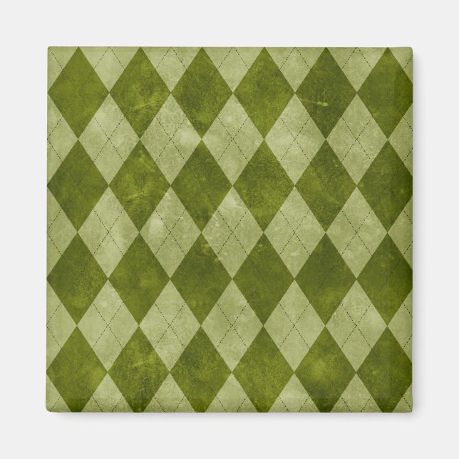 Geometrisches Muster der klassischen Mossy Green R Magnet (Vorne)
