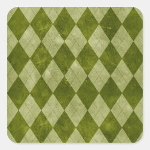 Geometrisches Muster der klassischen Mossy Green R Quadratischer Aufkleber