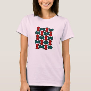 Geometrisches Muster der Krawatte Oriental Red Gre T-Shirt