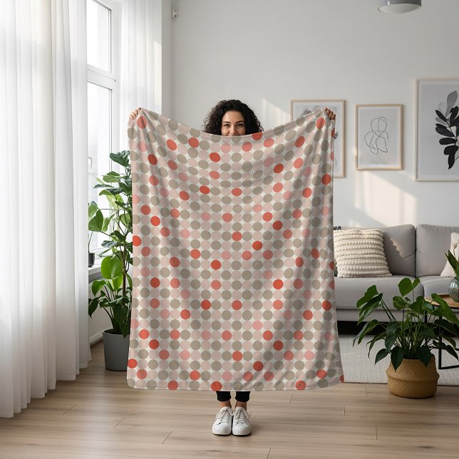 Geometrisches Muster der roten und rosa Polka-Punk Sherpadecke (Von Creator hochgeladen)