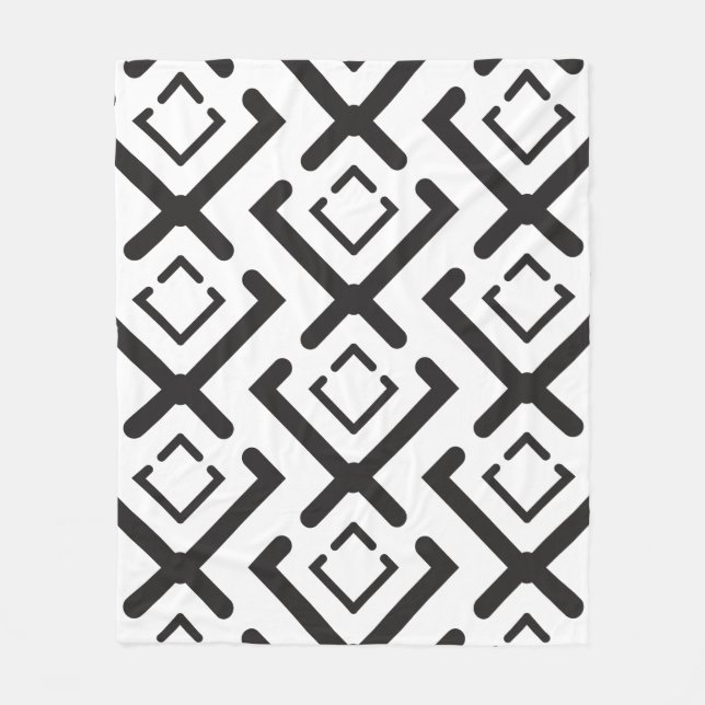 Geometrisches Muster der schwarzen, geometrischen  Fleecedecke (Vorderseite)