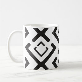 Geometrisches Muster der schwarzen, geometrischen Kaffeetasse