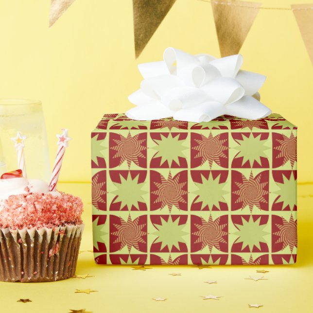 Geometrisches Muster der Sternexplosion Geschenkpapier (Geburtstagsparty)