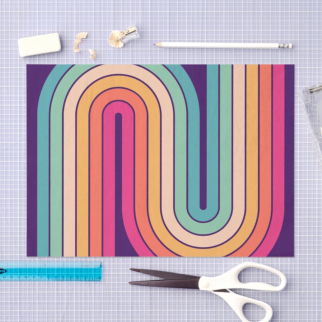 Geometrisches Muster der Streifen im Retro-Stil de Seidenpapier (Handwerk)