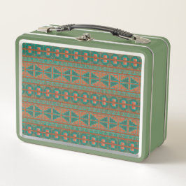 Geometrisches Muster der südwestlichsten Aquamarin Metall Brotdose