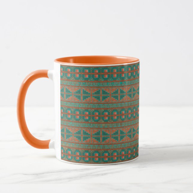 Geometrisches Muster der südwestlichsten Aquamarin Tasse (Links)