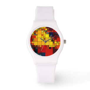 Geometrisches Muster des abstrakten vibrierenden Armbanduhr