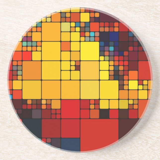 Geometrisches Muster des abstrakten vibrierenden Untersetzer (Vorne)