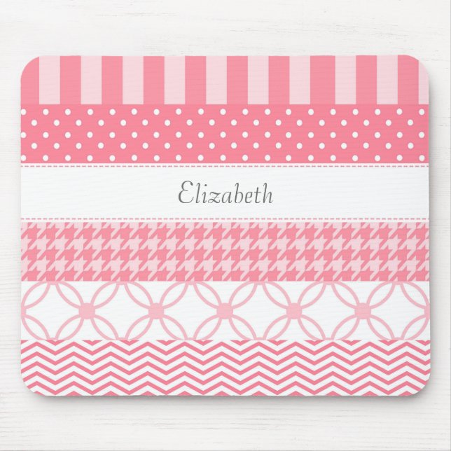 Geometrisches Muster des Girly Pink Washi Tape mit Mousepad (Vorne)