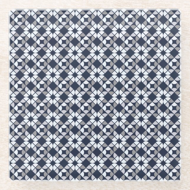 Geometrisches Muster des Kaleidoskops Glasuntersetzer (Vorderseite)