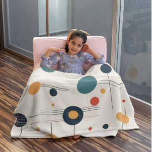 Geometrisches Muster des mittleren Jahrhunderts Fleecedecke