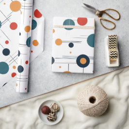 Geometrisches Muster des mittleren Jahrhunderts Geschenkpapier