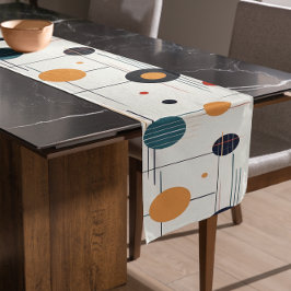 Geometrisches Muster des mittleren Jahrhunderts Kurzer Tischläufer