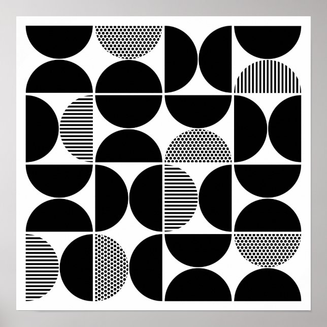 Geometrisches Muster des mittleren Jahrhunderts Poster (Vorne)