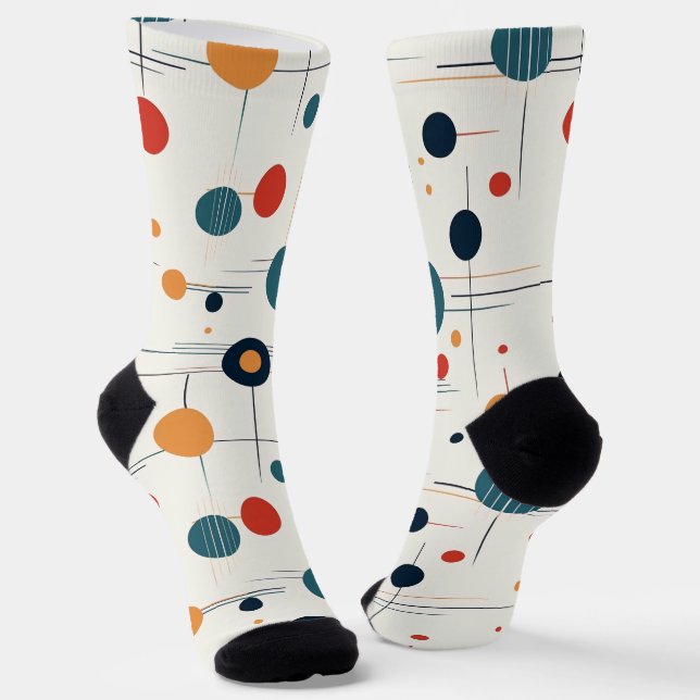 Geometrisches Muster des mittleren Jahrhunderts Socken (Gewinkelt)