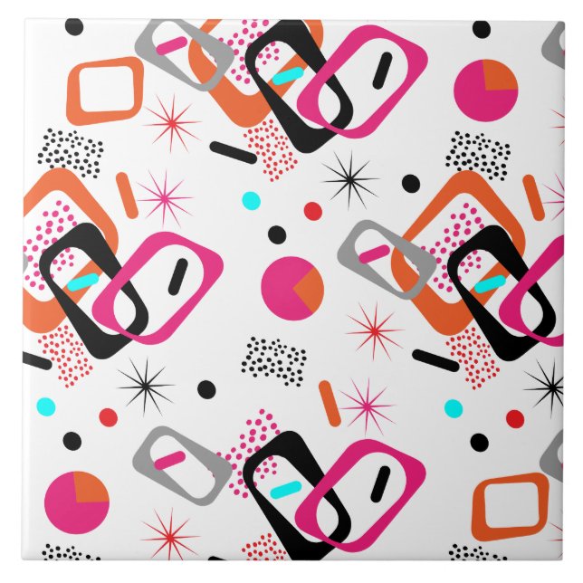 Geometrisches Muster des modernen Mittelzentrums Fliese (Vorderseite)