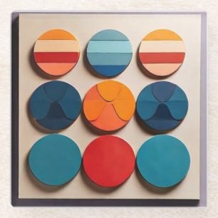 Geometrisches Muster des modernen Mittelzentrums Glasuntersetzer