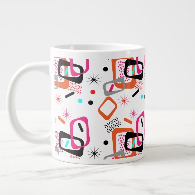 Geometrisches Muster des modernen Mittelzentrums Jumbo-Tasse (Links)
