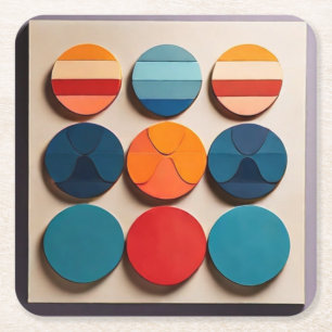 Geometrisches Muster des modernen Mittelzentrums Rechteckiger Pappuntersetzer