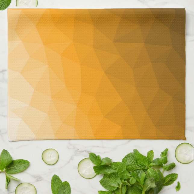 geometrisches Muster des Orangengrades Geschirrtuch (Gefaltet)