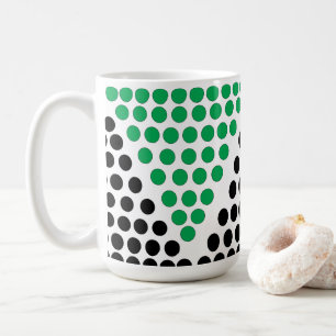 Geometrisches Muster des schwarzen grünen Dreiecks Kaffeetasse