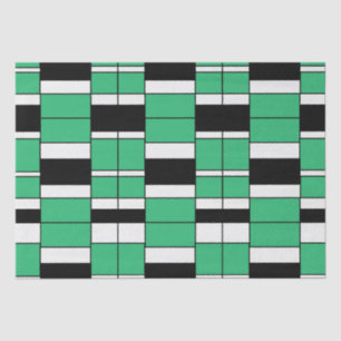 Geometrisches Muster des schwarzen grünen Mittelze Seidenpapier