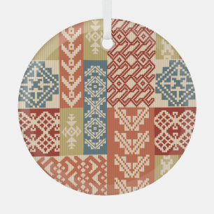 Geometrisches Muster Ethnisches nahtloses Muster Ornament Aus Glas