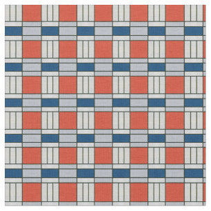 Geometrisches Muster für Blau und Rot Stoff