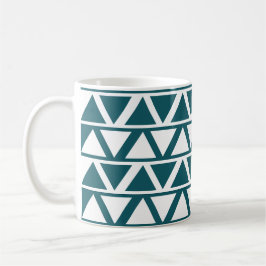Geometrisches Muster für blaues weißes Dreieck Kaffeetasse