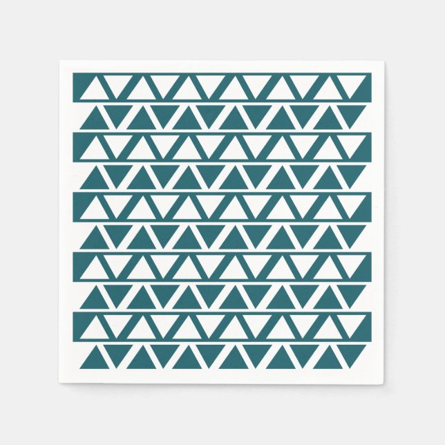 Geometrisches Muster für blaues weißes Dreieck Serviette (Vorderseite)