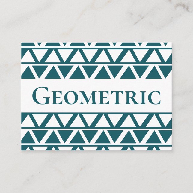 Geometrisches Muster für blaues weißes Dreieck Visitenkarte (Vorderseite)