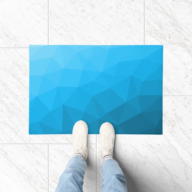 Geometrisches Muster für blaues Zyan Fußmatte (Indoor)