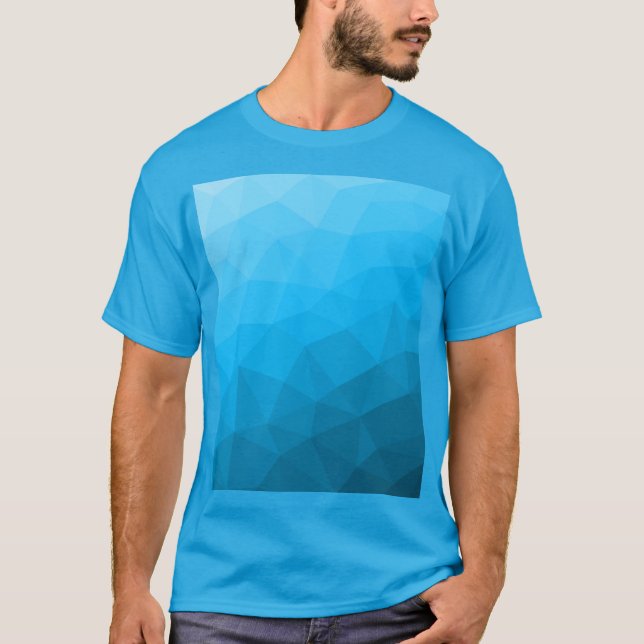 Geometrisches Muster für blaues Zyan T-Shirt (Vorderseite)
