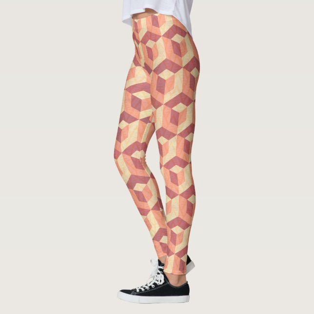 Geometrisches Muster für braun und beige Leggings (Links)