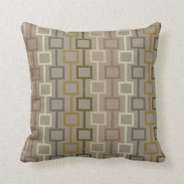 Geometrisches Muster für braun und Tan Retro der 1 Kissen