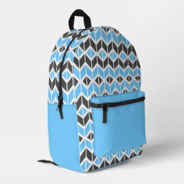 Geometrisches Muster für das moderne Blaugraue Her Bedruckter Rucksack