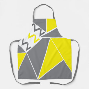 Geometrisches Muster für gelbgraue Zickzack Streif Schürze