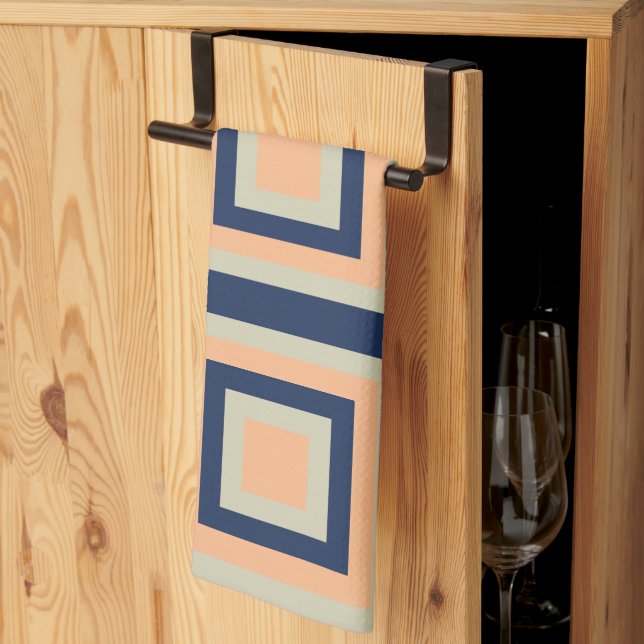 Geometrisches Muster für geometrische Quadrate Geschirrtuch (Drittel gefaltet)