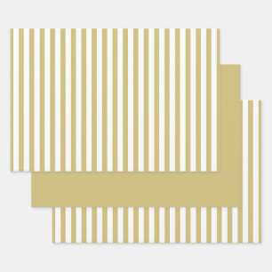 Geometrisches Muster für goldweiße, einfache Strei Geschenkpapier Set