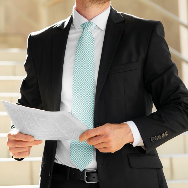 Geometrisches Muster für Meeresrauschen und Weißdi Krawatte (Von Creator hochgeladen)