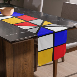 Geometrisches Muster für mehrfarbige Quadrate Großer Tischläufer