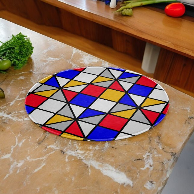 Geometrisches Muster für mehrfarbige Quadrate Schneidebrett (chopping board)