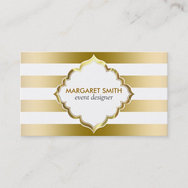 Geometrisches Muster für mit Monogramm Streifen Visitenkarte (Vorderseite)