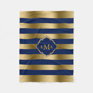 Geometrisches Muster für monogrammatikales Gold & Fleecedecke